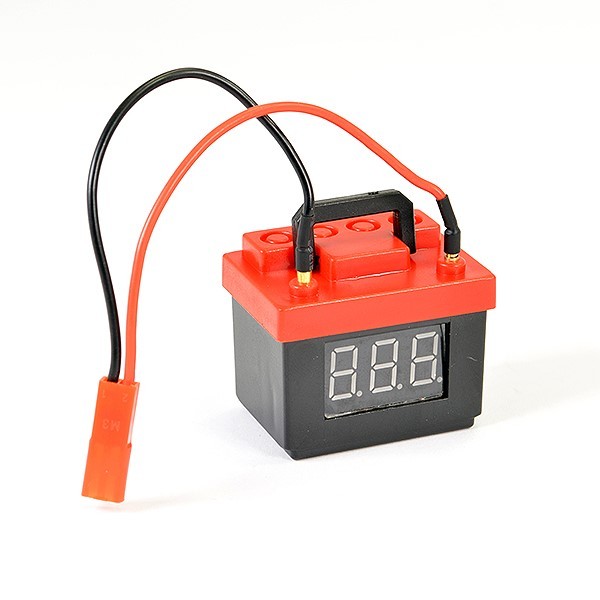 FASTRAX 1/10 Scale 12V Batterie Attrappe mit LCD Spannungsalarm (Lipo Alarm)