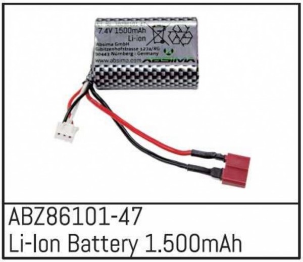 ABZ86101-47 Li-Ion Batterie 7,4V 1.500mAh - T-Plug