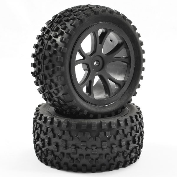 FASTRAX 1/10 MOUNTED CUBOID BUGGY REAR TYRES (2)