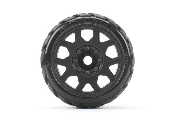 Jetko Extreme Tyre Traxxas Maxx Low Profile Rockform Belted 3.8" Black Rim (2)