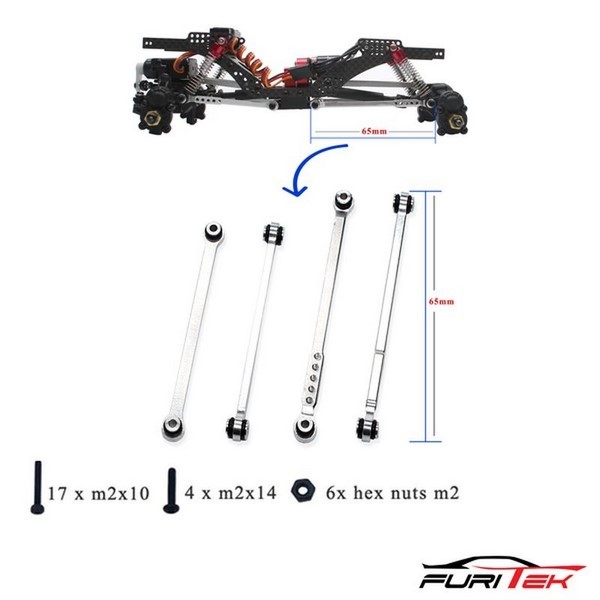 FURITEK CAYMAN REAR XL LINK 65MM - SILVER