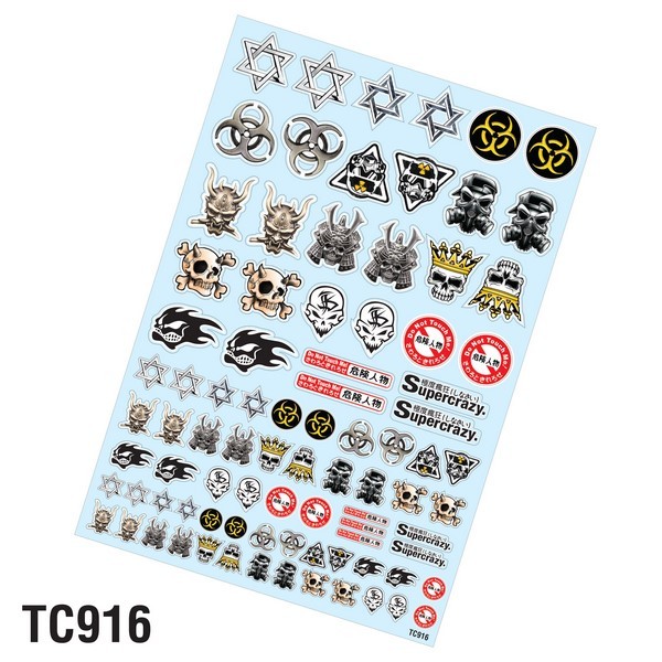 TeamC 1/10 Skull Sticker Fahrzeug Aufkleber Set 1/10 - 297x210mm (A4)