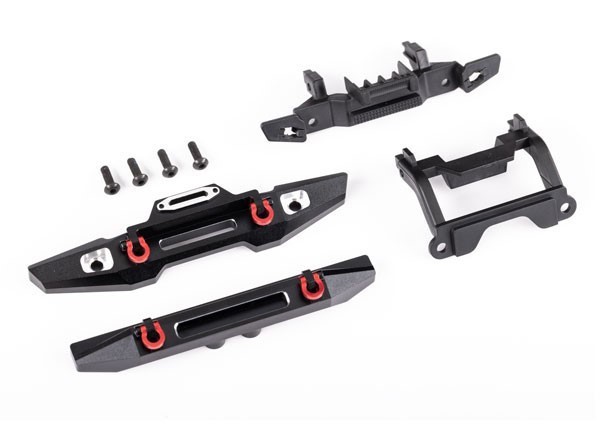 9734X Traxxas TRX-4M Bumper Alu schwarz Vorne und Hinten (2)