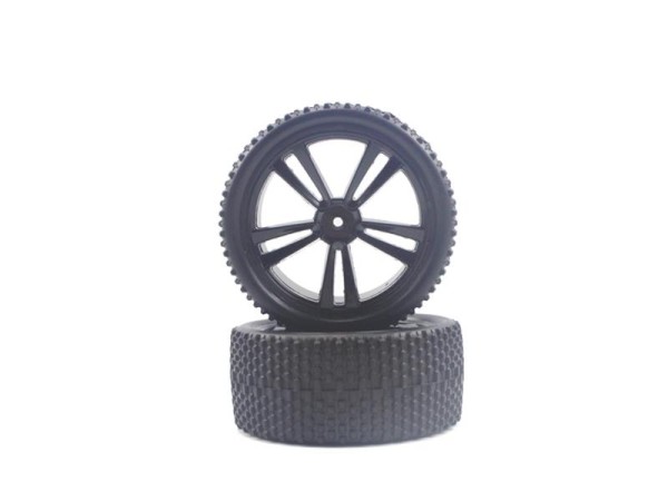 31309B Himoto Black Buggy Front Tires and Rims 312