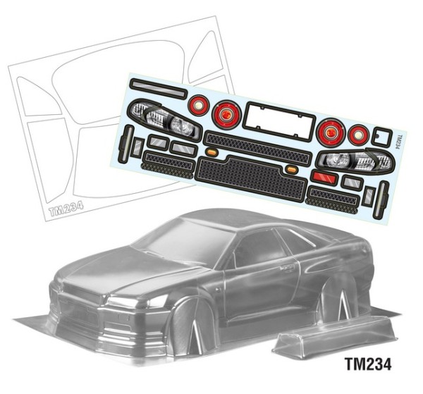 TeamC 1/10 GTR R34 Karosserie 210mm M-CHASSIS