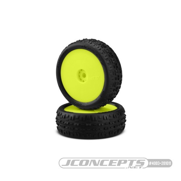JConcepts Swagger - Pink Reifen Kompletträder Losi Mini-B Vorne Gelb (2)