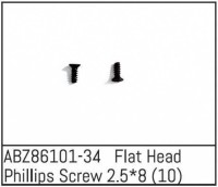 ABZ86101-34 Flat Head Phillips Screw 2.5*8 - (10)