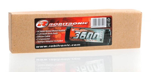 Robitronic NiMH Akku 3600mAh 7,2V Stick Pack Dean T-Plug