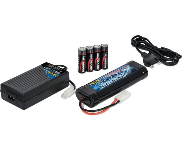 Carson Expert Ladegerät 4A + 4000mah 7.2V Akku + 4x AA Batterien für Fernsteuerung