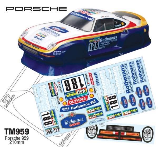 TeamC 1/10 PORSCHE 959 Karosserie 210mm M-CHASSI