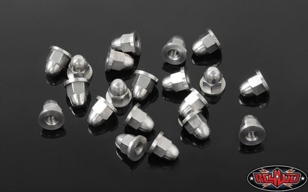 RC4WD M2 Flanged Acorn Nuts (Silver)
