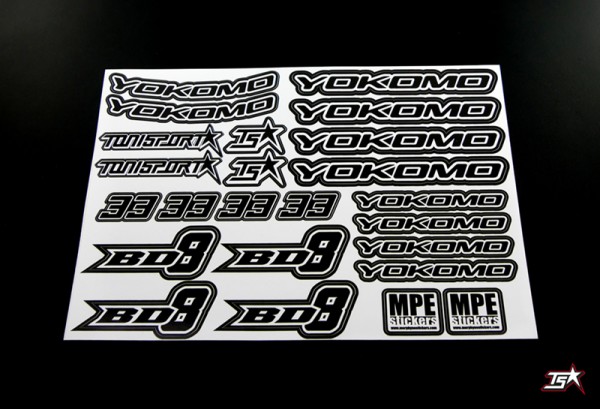 ToniSport Yokomo BD8 Precut Sticker Sheet - Black