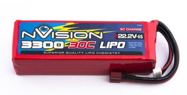 1816 nVision LiPo 6s 22.2V 3300 30C - Deans T-Plug