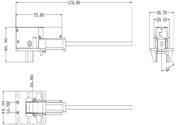 C9672 Pichler Einziehfahrwerk elektr. 90° (L) (re)