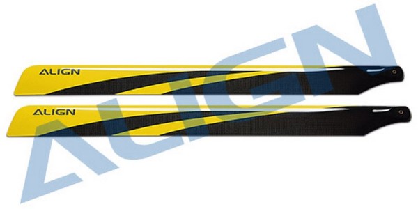 Align 650 Carbon Fiber Blades-Yellow