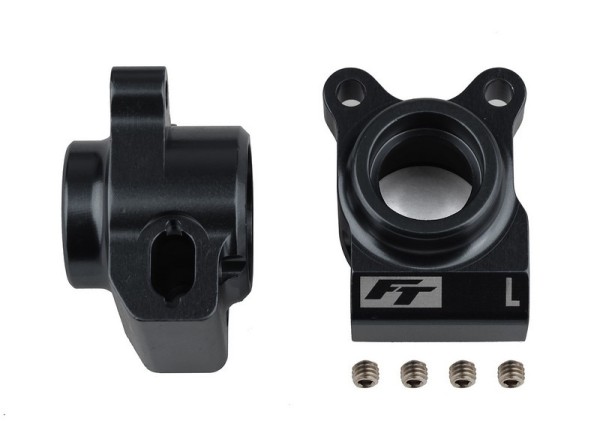 91878 Asso RC10B6.3 FT Rear Hubs, black aluminum