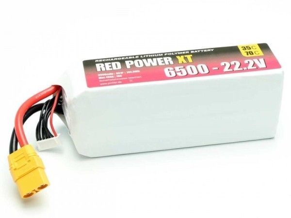 15446 LiPo Akku RED POWER XT 6500 - 22.2V XT90
