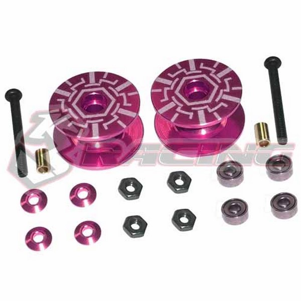 M4WD-36/PK Double ALU Rollers 18-19mm Pink
