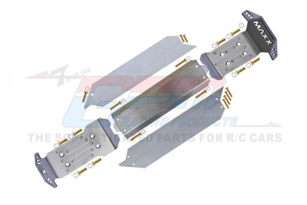 GPM Edelstahl-Chassis Kpl. Skidplatten+Seitenschützern TRX Wide-Maxx