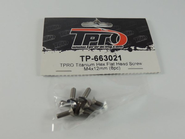 663021 TPRO Titanium Senkkopfschraube M4x12mm (8pc