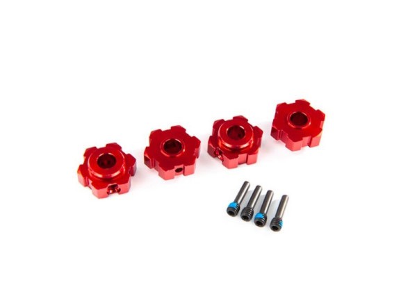 8956R Traxxas 6Kant-Radmitnehmer Alu rot 17mm