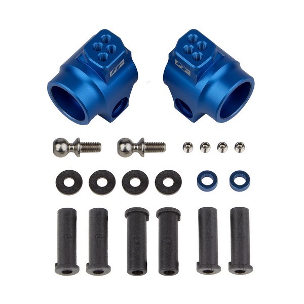 72011 Asso DR10 FT Rear Hub Set, blue aluminum