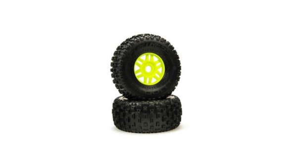 Arrma dBoots 'Fortress' Tyre Set Glued Green Mojave (2)