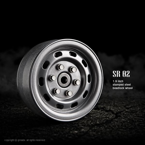 70172 Gmade 1.9 SR02 Beadlock Wheels (Silver) (2)
