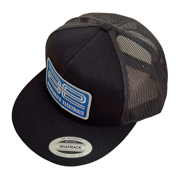 97007 Asso AE Logo Trucker Hat, flat bill, black