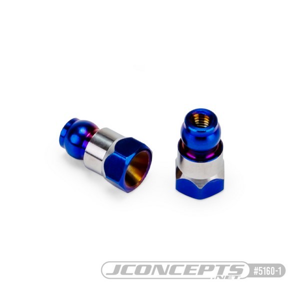 JConcepts RC10B7 Fin Titanium Rear Stand-Off Blau 10mm