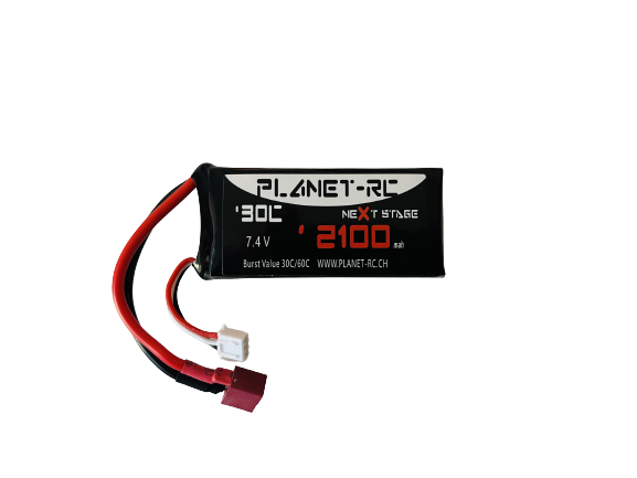 Planet-rc Next Stage 7.4V 2100mah Lipo Akku T-Plug - 1/12 Planet-rc Auto Brushed