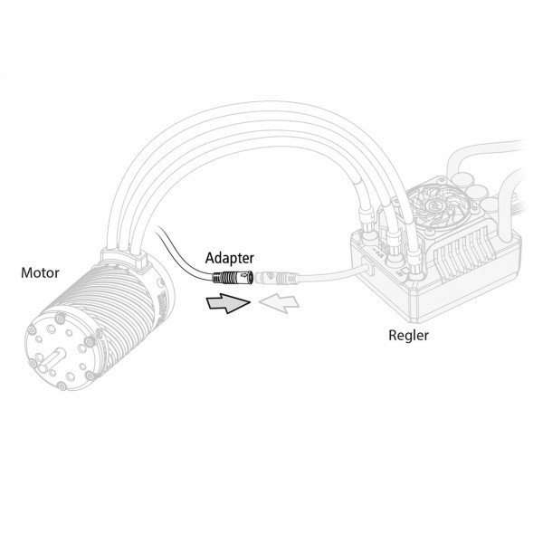 Hobbywing Motor Sensor Kabel Konverter JST / Rund Ezrun MAX8 G2 - MAX4 HV