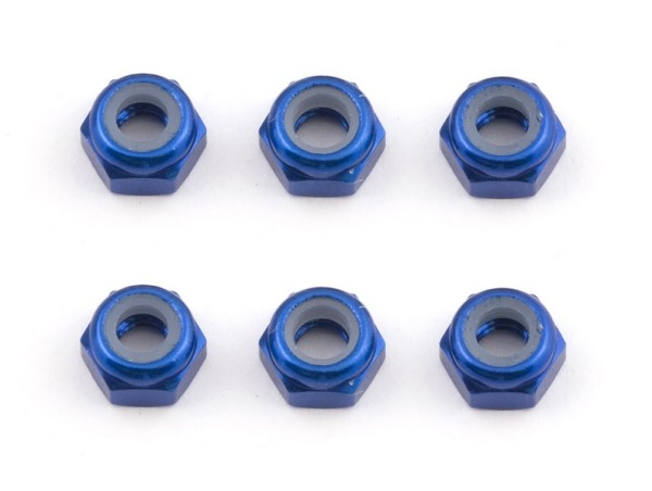 31550 Asso Factory Team M3 Locknut Blue Alu