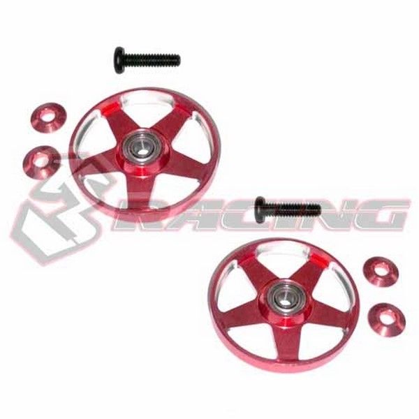 M4WD-40/RE 19mm ALU Ball Race Rollers LW Red