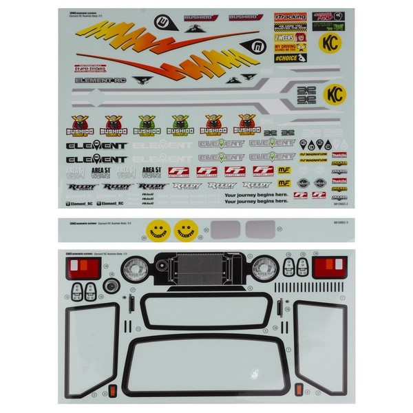 42197 Element RC Bushido+ Body Decal Sheets