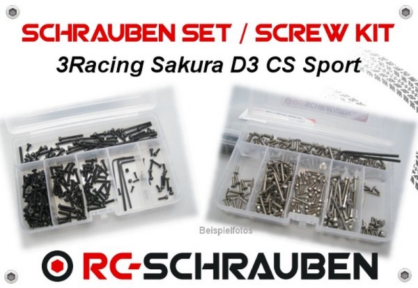 Schrauben Set 3Racing Sakura D3 CS Sport Edelstahl