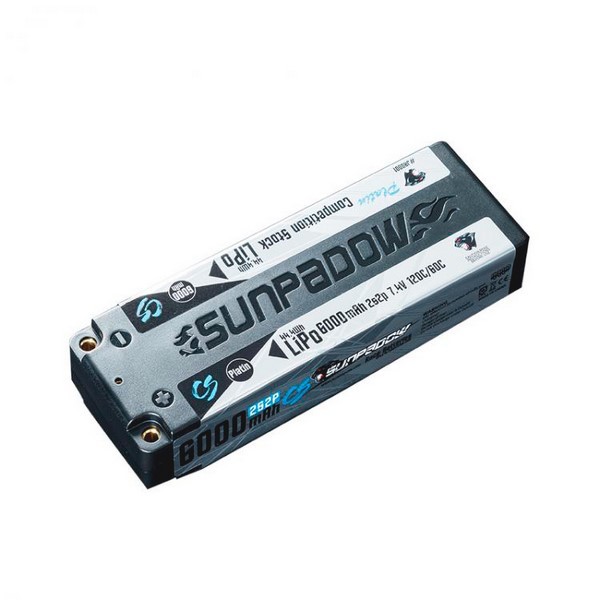 Sunpadow Platinum 6000mAh 120C/60C Stock 2S 7.4V 5mm Tube