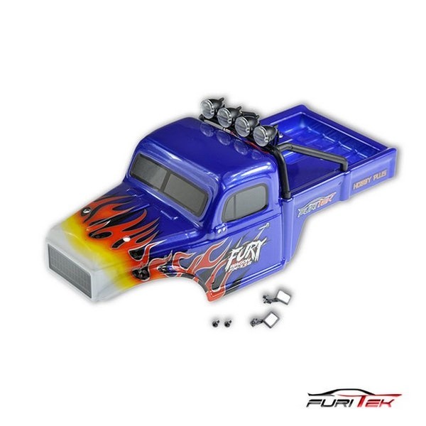 FURITEK BLUE WITH FLAMES FURY WAGON BODY FX118