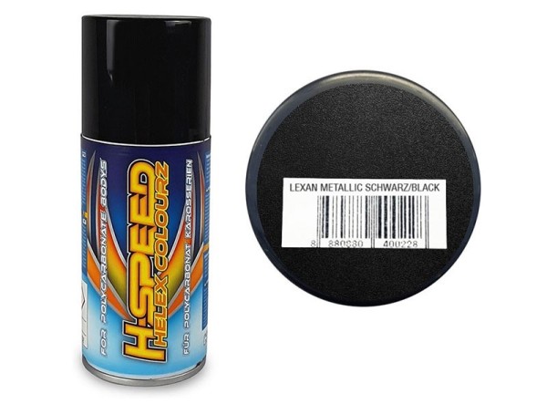 H-Speed Lexan Spray metallic schwarz / black 150ml