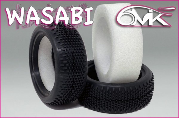 6MIK WASABI 1/10 Buggy Vorne 4WD Reifen - Mischung Silber + Eilagen (2)