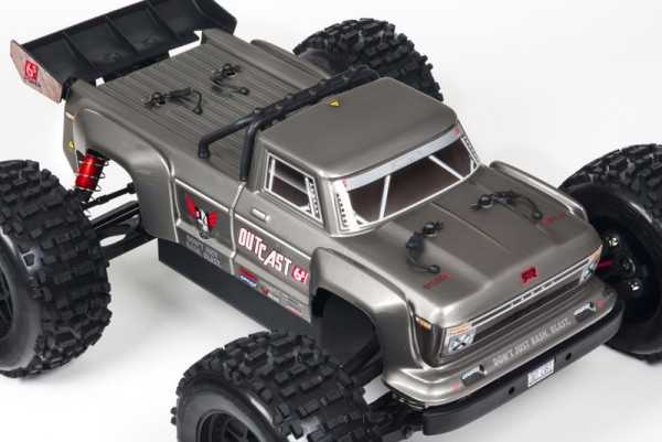 AR406097 Arrma Karosserie Outcast 6S BLX Silber - 1/8 Monstertruck