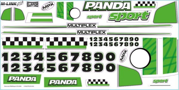 724649 Multiplex Dekorbogen Panda Sport (grün)