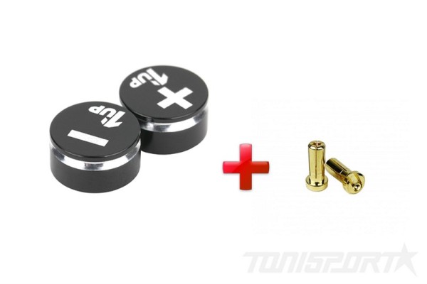 1up Racing LowPro Bullet Plugs & Grips 5mm - Black