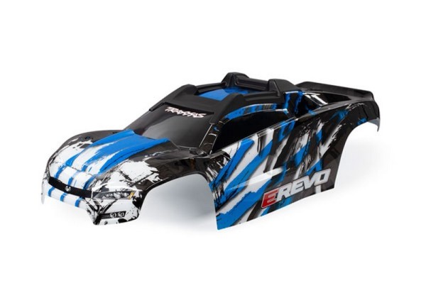 8611X Traxxas E-Revo Karosserie Blau mit komplettem Clipless Innenkäfig