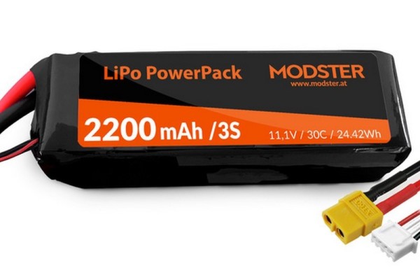 220790 / MD10069 MODSTER LiPo Pack 3S 11.1V 2200 mAh 30C XT60 PowerPack