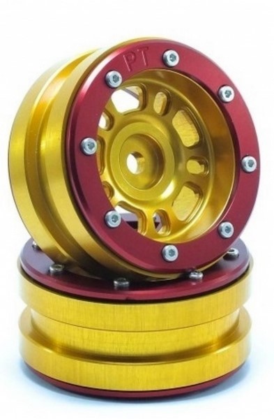Absima Beadlock Wheels PT-Distractor Gold/Rot 1.9