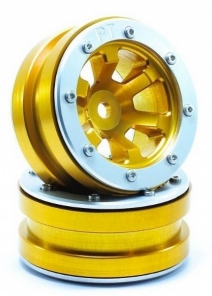Absima Beadlock Wheels PT-Claw Gold/Silber 1.9