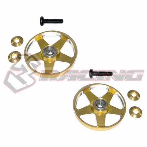 M4WD-40/GO 19mm ALU Ball Race Rollers LW Gold