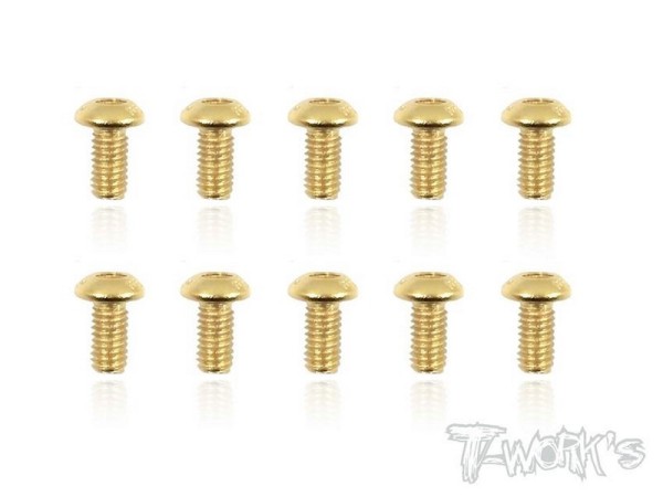 T-Work´s 3x6mm Gold Plated Steel Buttonhead Screws