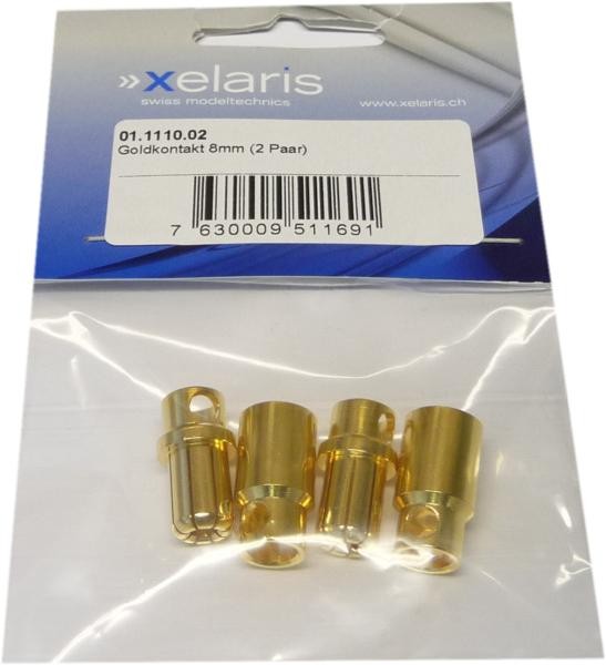 Xelaris Goldkontakt 8mm (2 Paar)